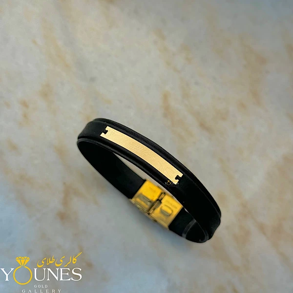 دستبند چرم مردانه طلا L102